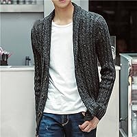 Men's Knitted Cardigan - Casual Spring Autumn Single-Breasted Sweater Jacket, Long Sleeve Knitted Pattern Thic