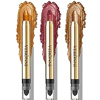 VERONNI 3PCS Eyeshadow Stick Set, Creamy Shimmer Eye Shadow Sticks, Waterproof Long Lasting Eye Brightener Makeup Pencil with Soft Smudger (3PCS SET 02)