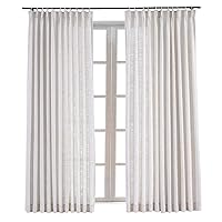 ChadMade Pinch Pleat Polyester Linen Curtain Room Darkening Drape Sliding Glass Door Living Room, 52Wx108L Inches (1 Panel), Tallis Collection