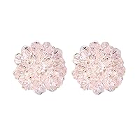 Black White Pink Beaded Stud Earrings for Women Girls Statement Earrings Flower Cluster Bohemian Sterling Silver Post Boho