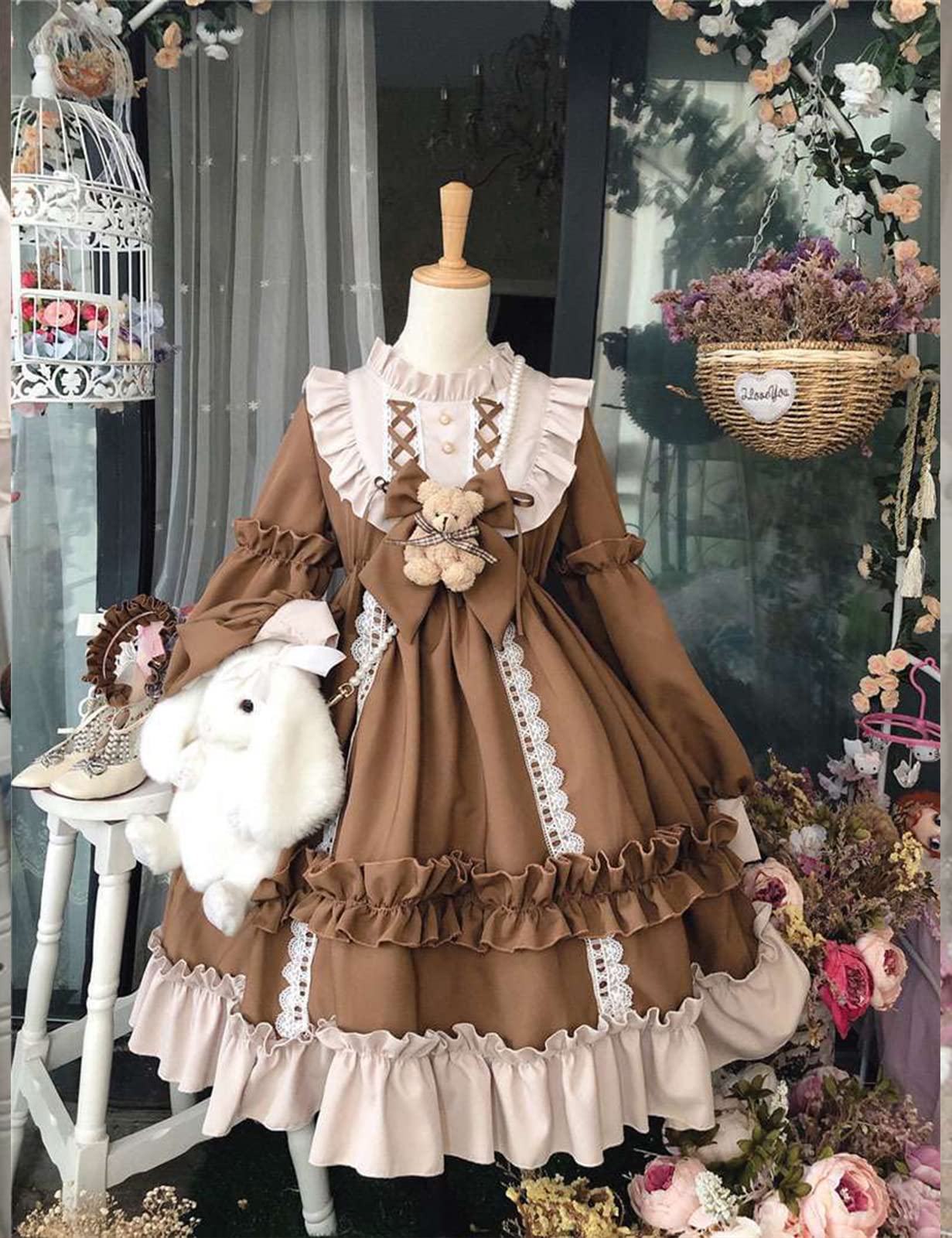 Mua Adove Kawaii Lolita Dress for Women Long Sleeve Lolita Dresses for Teen  Girls trên Amazon Mỹ chính hãng 2023 | Fado