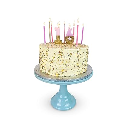 Talking Tables Pink Number 1 Candle with Gold Glitter Premium Quality Cake Topper Decoration For Kids, Adults, Teenagers, 1st Birthday Party, Anniversary, Milestone Age, 3