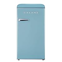 Galanz GLR33MBER10 Retro Compact Refrigerator, Single Door Fridge, Adjustable Mechanical Thermostat with Chiller, Blue, 3.3 Cu Ft