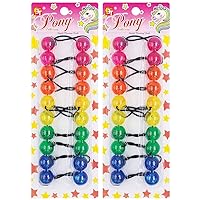 20 Pcs Hair Ties 20mm Ball Bubble Ponytail Holders Colorful Clear Assorted Elastic Accessories for Kids Children Girls Women All Ages (Clear Magenta/Orange/Yellow/Sea Green/Navy)