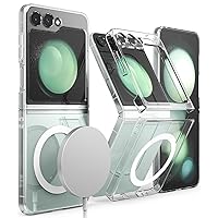 Ringke Slim Magnetic [Compatible with MagSafe] Designed for Samsung Galaxy Z Flip 5 Case for Women and Men, Lightweight Protective Sturdy Solid 5G Cover with Lanyard Hole - Clear