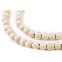 TheBeadChest Cream Unwaxed Natural Wood Beads (8mm), Great for Essential Oils, Diffuser Jewelry, and Dyeing