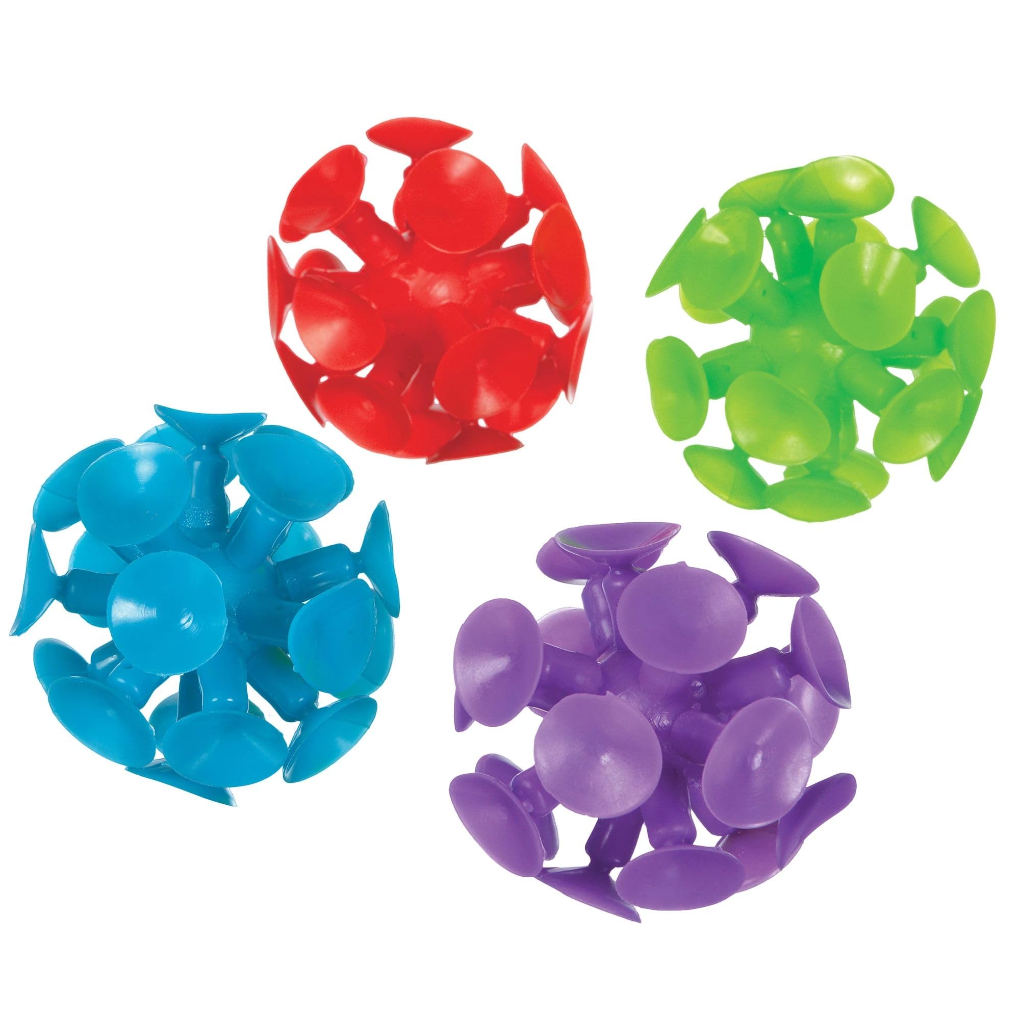 amscan Suction Cup Balls Plastic High Count Favor - 45mm | Assorted Color | Pack of 8