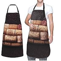 Apron for Women Men Waterpoof Aprons Wood and Fish Adjustable Bib Work Aprons for Dishwashing