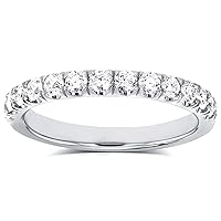 Kobelli Diamond Comfort Fit Flame French Pave Band 1/2 carat (ctw) in 14K White Gold