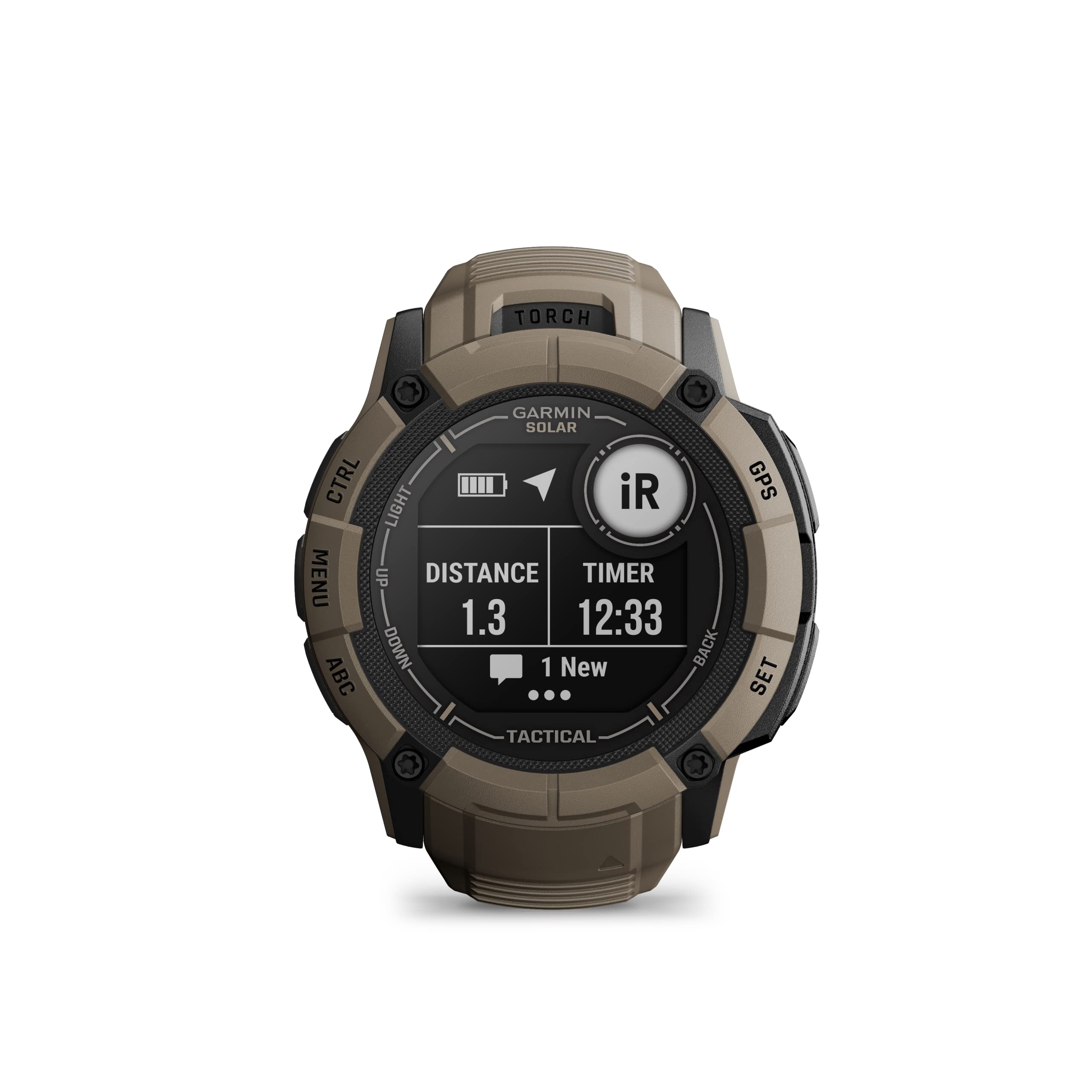 Garmin Instinct 2X Solar - Tactical Edition, Rugged GPS Smartwatch, Built-in Flashlight, Ballistics Calculator, Solar Charging Capability, Coyote Tan