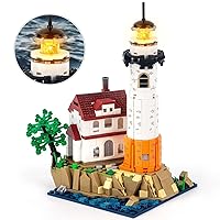 Ideas Lighthouse Building Set for Adults and Kids, Creative STEM Architecture with Glowing Rotating Lighting, Collection for Boys and Girls Ages 8+ (516 Pieces)