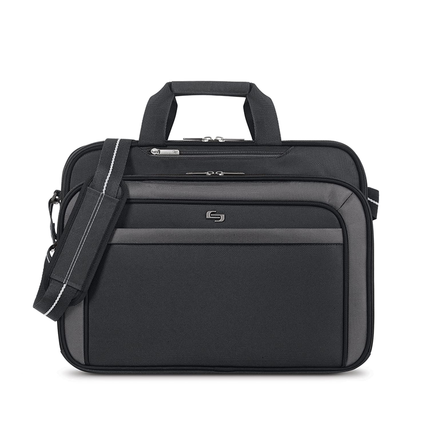 Solo New York Empire 17.3-Inch Laptop Briefcase, TSA Friendly, Black/Grey