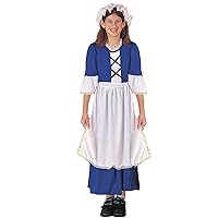 Rubie's Child's Forum Colonial Girl Costume Dress, Large,Blue/White