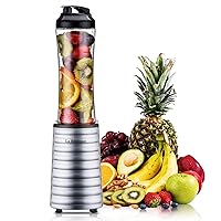 La Reveuse Smoothies Blender Single Serving 300 Watts with 18 oz BPA-Free Portable Travel Sports Bottle (Silver)