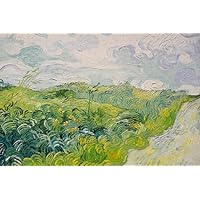 Vincent Van Gogh Field with Green Wheat Van Gogh Wall Art Impressionist Painting Style Nature Spring Flower Wall Decor Landscape Field Forest Romantic Artwork Cool Wall Decor Art Print Poster 18x12
