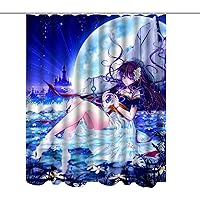 Waterproof Anime Shower Curtain, Cute Cartoon Sexy Girl Bath Curtain, 60 x 72 Inches Polyester Fabric Bathroom Decor Set with 12 Hooks