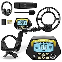 SAKOBS Metal Detector for Adults Waterproof - Professional Higher Accuracy Gold Detector with LCD Display, DISC & Notch & All Metal Mode, Advanced DSP Chip 10