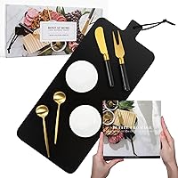 7 Piece Black Cheese Board Set with Charcuterie Accessories, Gifts for Women, House Warming Gift Idea, Unique Valentine's Day Gifts For Friends