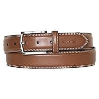 Men's Double Stitch J-Class Icon Leather Belt with Logo