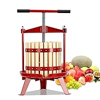 Manual Fruit Wine Press, Juice Maker for Wine, Cider, Apple, Tincture, Vegetables, Honey, Olive Oil - T-Handle, Stable Triangular Structure, 4.75 Gal/18L Capacity (Wood, 4.75 Gallon)