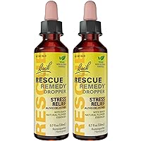 Bach RESCUE Remedy Dropper 20mL Bundle, Non-Alcohol Formula, Natural Stress Relief, Homeopathic Flower Essence, Vegan, Gluten & Sugar-Free, Non-Habit Forming, 2-Pack