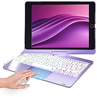iPad 9th Generation Case with Keyboard, 360° Rotatable Backlit Keyboard with Pencil Holder for 10.2 inch iPad 9th Gen 2021/ 8th Gen 2020/ 7th Gen 2019 and iPad Air 3 / Pro 10.5