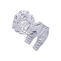 Baby Boys Gentleman Suit Set 2pcs Outfits Baby Boy Long Sleeve Coat& Pants