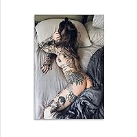 Art Sexy Poster Hot Body Girl Room Art Tattoo Poster Canvas Poster Bedroom Decoration Home Living Room Bedroom Decoration Gift Canvas Painting Printing Art Poster Unframe-style 24x36inch(60x90c