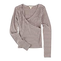AEROPOSTALE Womens Ribbed Crossover Pullover Blouse