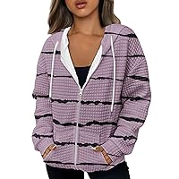 Womens Zip Up Hoodies Trendy Y2k Hooded Sweatshirts Oversized Casual Long Sleeve Drawstring Drawstring Jacket Coats