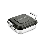 All-Clad Specialty Stainless Steel and Plastic Lid Square Covered Baking Pan 8x8 Inch Oven Broiler Safe 600F Pots and Pans Silver