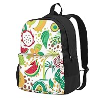 Tropical Fruits Printed Lightweight Backpack Large Travel Backpack Sport Bag Casual Laptop Backpack