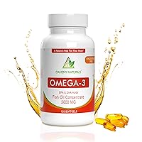 Fish Oil Omega 3, 2000 mg - Supports Heart, Brain, Joint, Eye & Skin Health with EPA & DHA Fatty Acids - No Fishy Aftertaste (120 Softgels) - Natural Supplement - Oaheny Naturals