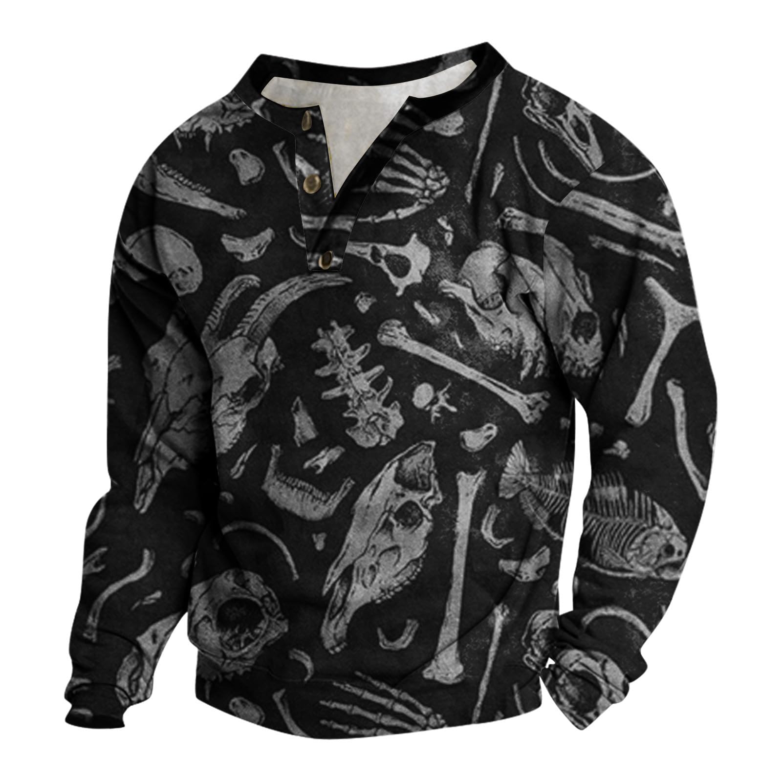 Buy Halloween Tactical Sweatshirts for Men Long Sleeve Button Pullover  Casual Print Sweatshirt Shirt with Pumpkin Print