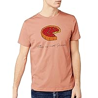 Men's Gag Novelty Chicago Deep Dish Pizza is Not Pizza Digital Image Printed Crew Neck Tee Shirt