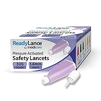 Pressure Activated Safety Lancets, 100 Lancets, 30Gx1.6MM, Purple