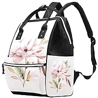 Vintage Peoy Bouquet Diaper Bag Backpack Baby Nappy Changing Bags Multi Function Large Capacity Travel Bag