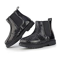 Tobfis Girl's Fashion Shiny Chelsea Boot Ankle Boots(Toddler/Little Kid/Big Kid)