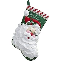 Bucilla 86648 Jolly Saint Nick Stocking Felt Applique Kit, 18