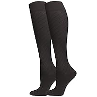NuVein 15-20 mmHg Travel Compression Socks for Women & Men to Reduce Swelling, Knee High, Closed Toe, Charcoal, Large