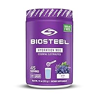 BioSteel Zero Sugar Hydration Mix, Great Tasting Hydration with 5 Essential Electrolytes, Grape Flavor, 45 Servings per Tub