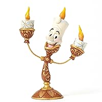 Disney Traditions by Jim Shore “Beauty and the Beast” Lumiere Stone Resin Figurine, 4.75”