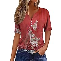 Plus Size Tops for Women Floral Tops for Women Fashion Tops for Women Trendy Womens Short Sleeve Button Down Shirts
