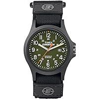 Timex Men's TW4B08100 Expedition Acadia Black Leather/Nylon Strap Watch