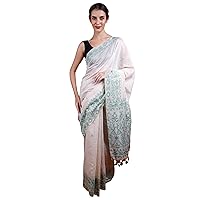 Authentic Jamdani Saree from Bangladesh Woven by Hand - Pure Cotton