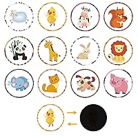 24 Sheets Potty Training Stickers, 12 Patterns Color Changing Pee Stickers Cute Cartoon Toilet Target for Boys Girls Toddlers (Animal Pattern)