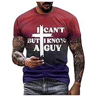 Short Sleeve Shirts for Men Graphic Vintage 2024 Fashion Casual Short Sleeve Pullover T Shirt Printed
