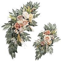 Nude Flowers Artificial Wedding Arch Flowers Swag Set of 2 for DIY Champagne Wedding Welcome Ceremony Sign Backdrop Sweetheart Table Chair Home Decoration