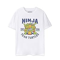 Teenage Mutant Ninja Turtles Mens T-Shirt | Team Turtles Retro Fashion Graphic Tee | TMNT Nostalgic 90s Cartoon Apparel