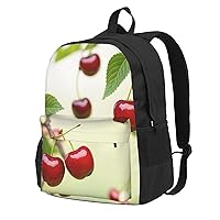 Cherry Print Pattern Backpack Printing Lightweight Casual Backpack Shoulder Bags Large Capacity Laptop Backpack